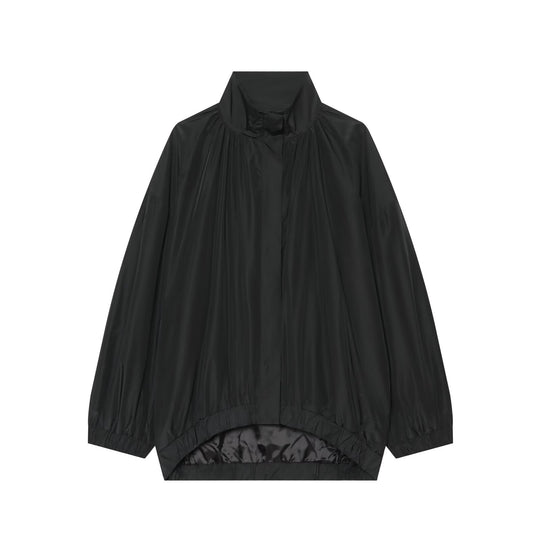 Damen Leichter Oversize Regenblouson mit hohem Funnelkragen, abgerundetem Saum und Ballonärmeln Nord Taschen