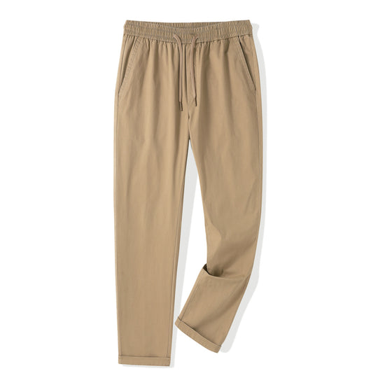Herren Leichte Baumwoll-Mix-Hose mit elastischem Kordelbund und geradem Bein Nord Taschen