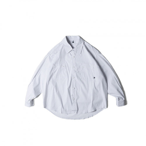 Unisex Oversize-kariertes Hemd mit rundem Saum und aufgesetzten Brusttaschen Nord Taschen