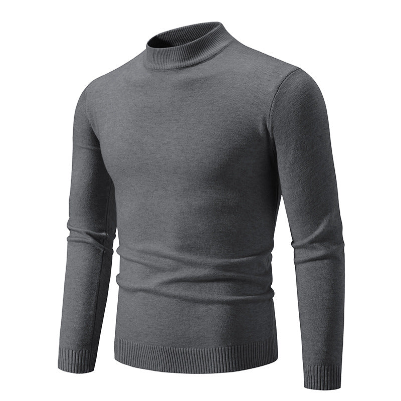 Herren Schmal geschnittener Feinstrick‑Mockneck‑Pullover mit geripptem Kragen und Saum Nord Taschen