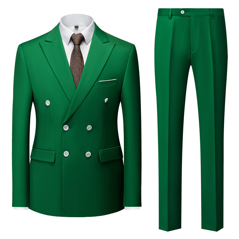 Herren maßgeschneiderter Doppelreiher-Sakko mit Peak-Revers und schlanker Anzughose Nord Taschen