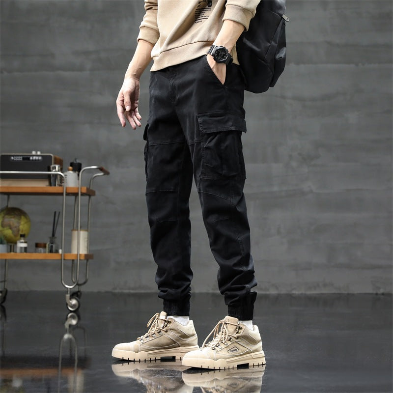 Herren Cargo-Jogginghose mit Camouflage-Knieeinsatz & elastischen Bündchen Nord Taschen
