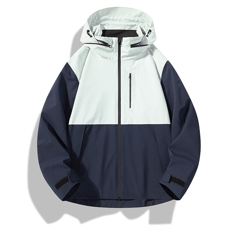 Herren Zweilagige wasserdichte Outdoorjacke mit Kapuze, Verschweißten Reißverschlüssen und Kontrastpaneelen Nord Taschen