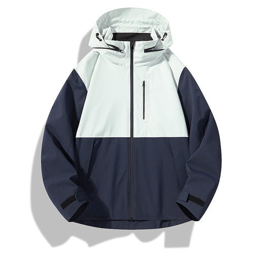 Herren Zweilagige wasserdichte Outdoorjacke mit Kapuze, Verschweißten Reißverschlüssen und Kontrastpaneelen Nord Taschen