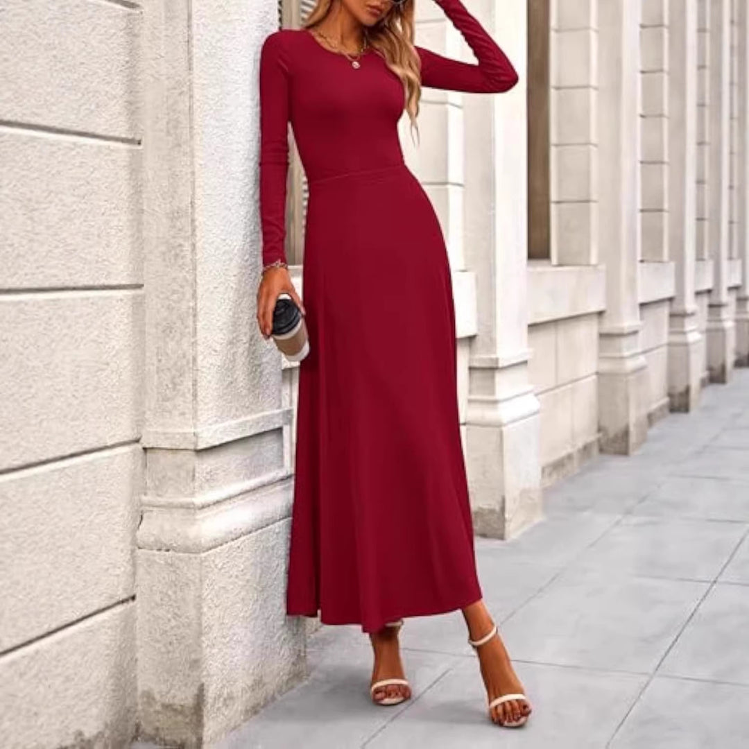 Damen Fließendes Maxikleid Nord Taschen