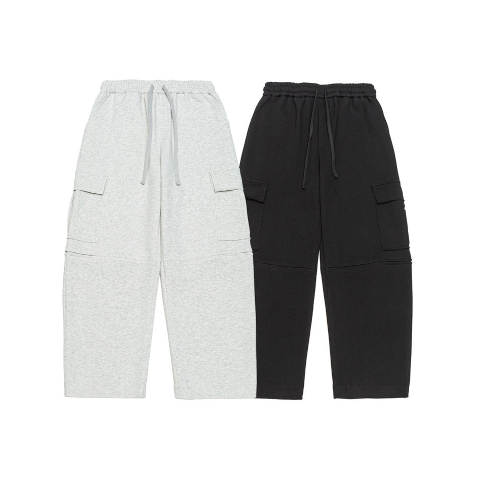 Damen Weite Cargo-Jogginghose aus French Terry mit Gummibund und aufgesetzten Klappentaschen Nord Taschen