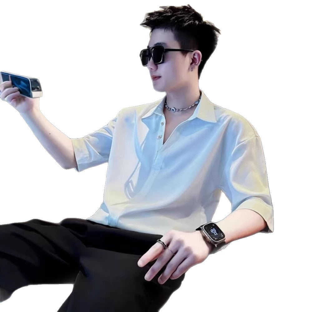 Herren Elegantes Kurzarm-Hemd Nord Taschen