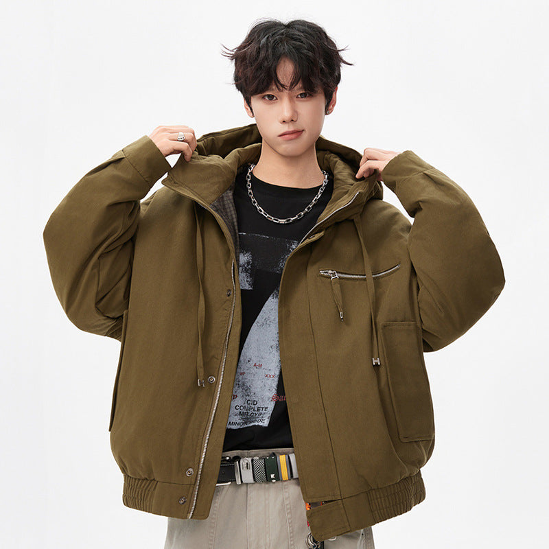 Herren Utility-Kapuzenjacke mit Reißverschluss, multifunktionalen Taschen und elastischem Saum Nord Taschen