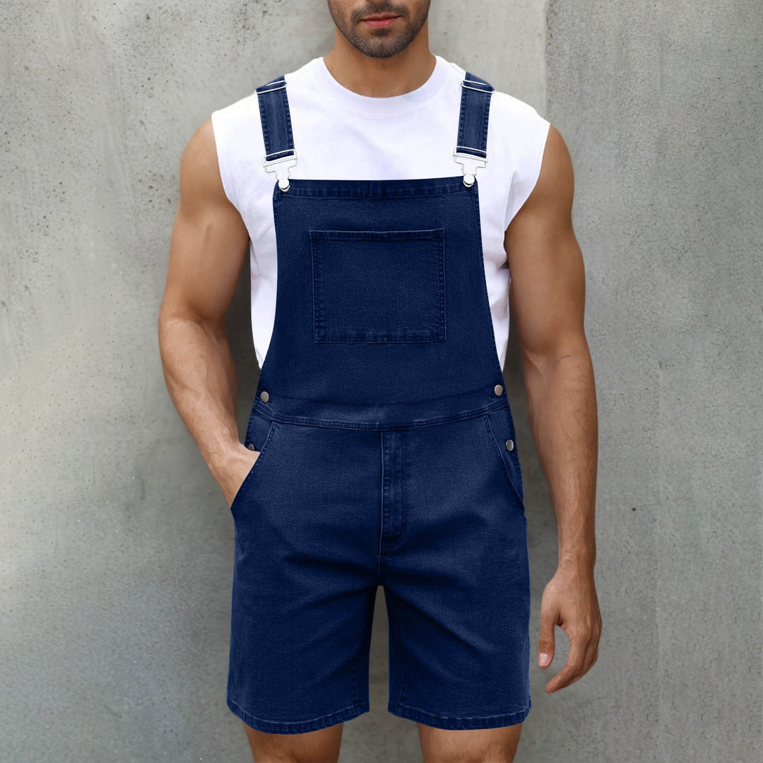 Herren Denim-Latzshorts mit modernen Taschen und verstellbaren Trägern Nord Taschen