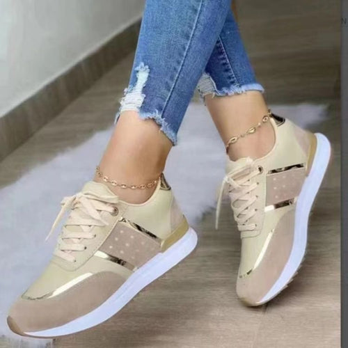 Damen  Plateausneaker mit Glanzbesatz und gepolstertem Komfortfußbett Nord Taschen