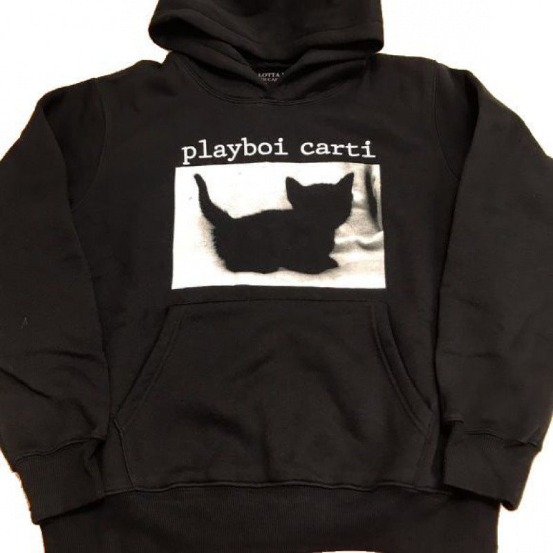 Unisex Kapuzensweatshirt mit Used-Frontdruck und Kängurutasche Nord Taschen