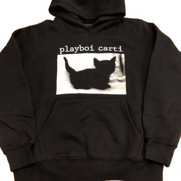 Unisex Kapuzensweatshirt mit Used-Frontdruck und Kängurutasche Nord Taschen