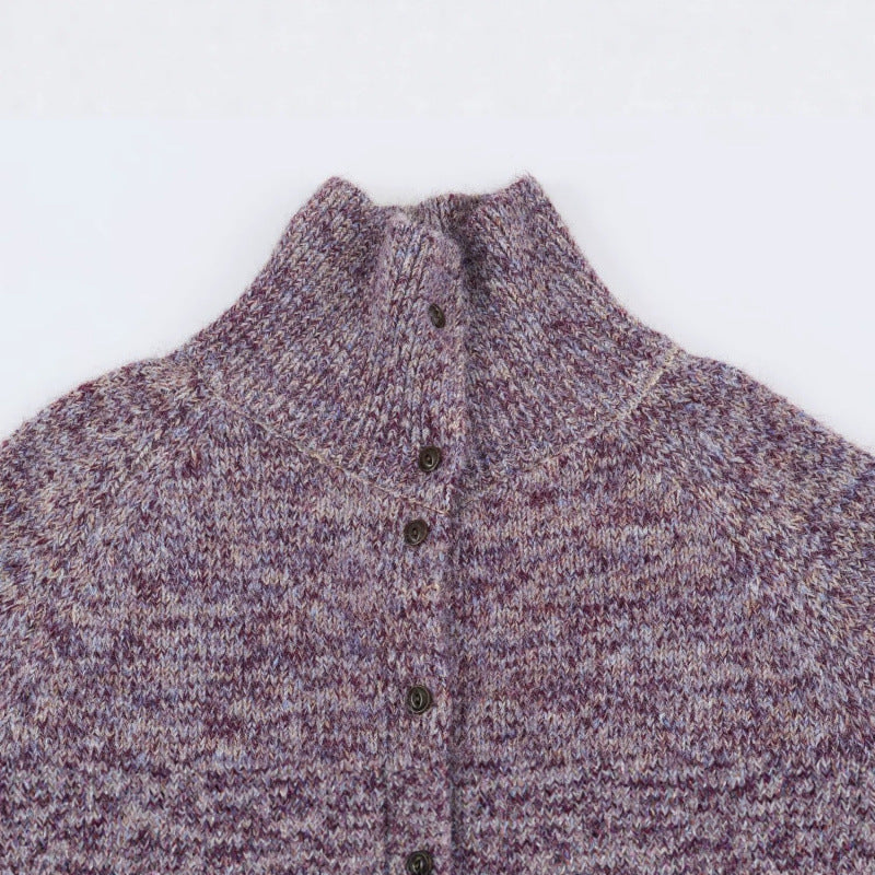 Damen Grobstrick‑Cardigan im Oversize‑Look mit hohem Rippkragen und Knopfleiste Nord Taschen