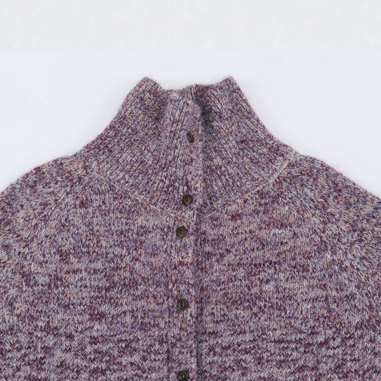 Damen Grobstrick‑Cardigan im Oversize‑Look mit hohem Rippkragen und Knopfleiste Nord Taschen