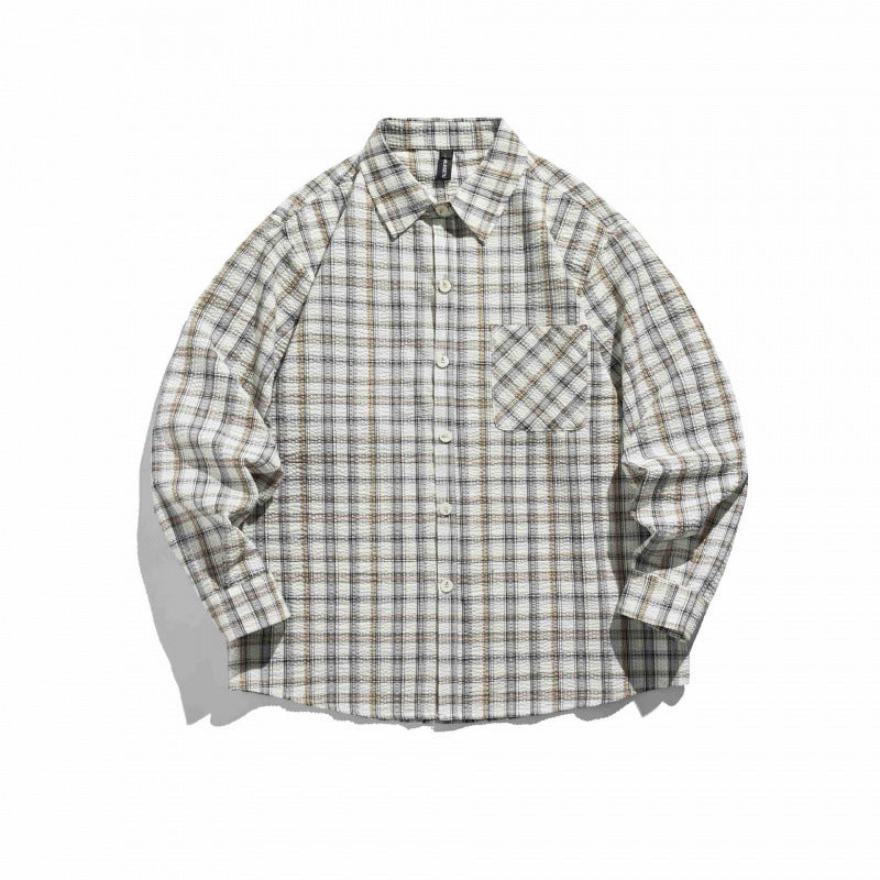 Unisex Kariertes Overshirt aus leichtem Flanell im Relaxed‑Boxy‑Fit mit Brustpattentasche Nord Taschen
