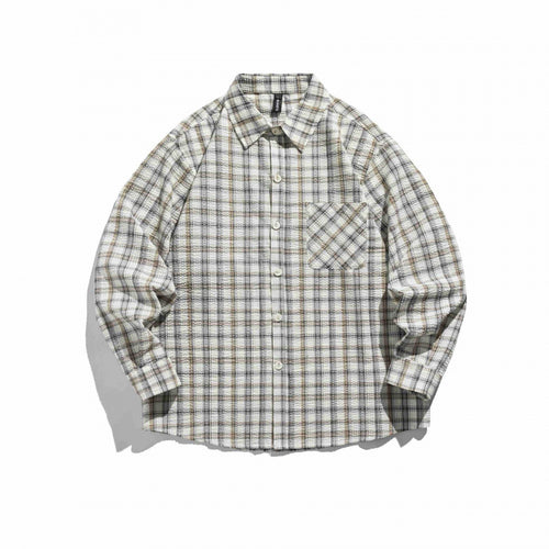 Unisex Kariertes Overshirt aus leichtem Flanell im Relaxed‑Boxy‑Fit mit Brustpattentasche Nord Taschen