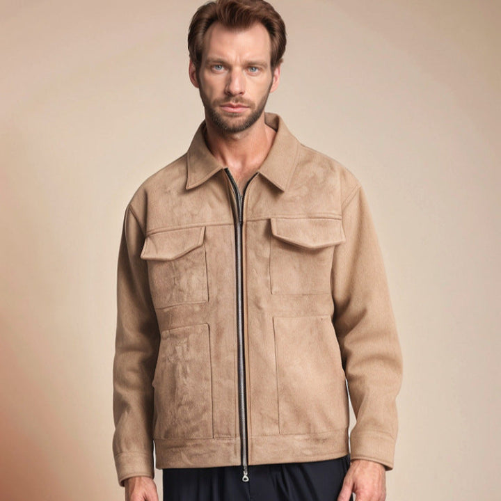 Herren modische und bequeme Übergangsjacke mit großen Taschen