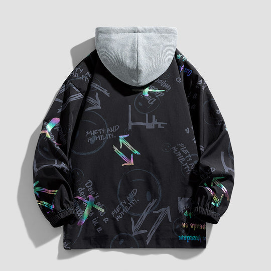 Damen Modische Kapuzenjacke mit grafischem Design Nord Taschen