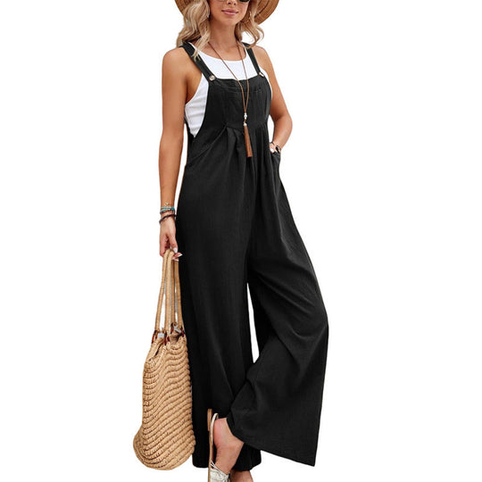 Damen weite Latzhose aus leichtem Material