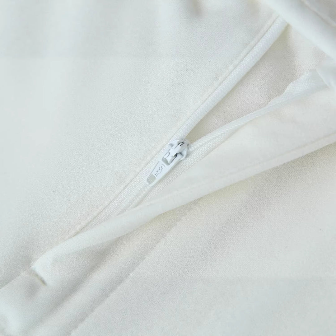 Damen hochtaillierte Palazzo‑Hose mit weitem Bein, Bundfalten und verdecktem Verschluss Nord Taschen