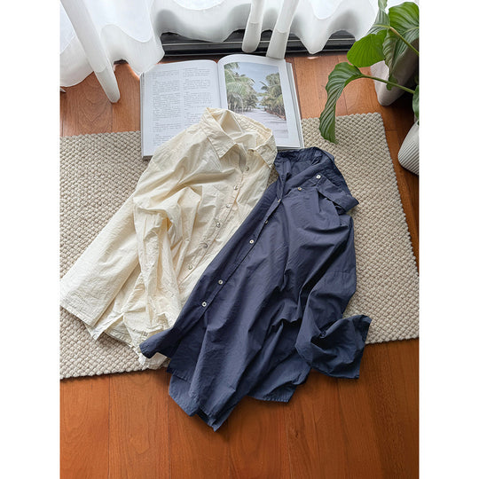 Damen Legere Baumwollbluse Nord Taschen