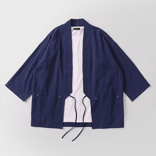 Unisex Kimono-Haori-Jacke mit Bindegürtel und dreiviertelärmeln Nord Taschen