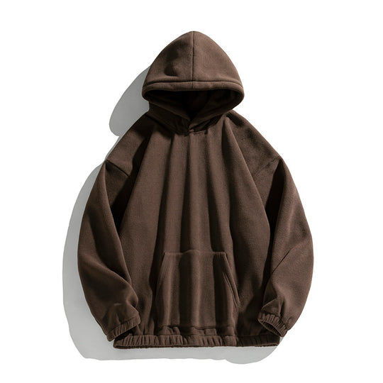 Unisex Oversize Fleece-Hoodie mit elastischem Saum und aufgesetzter Kängurutasche Nord Taschen