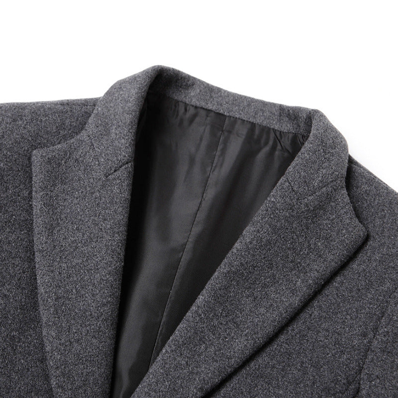 Herren Taillierter Wollmix-Mantel mit Notch-Revers und Zweiknopfverschluss Nord Taschen