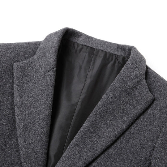 Herren Taillierter Wollmix-Mantel mit Notch-Revers und Zweiknopfverschluss Nord Taschen