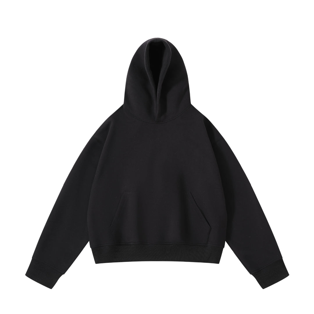 Unisex nan schwerer Oversize-Kapuzenpullover mit doppellagiger Kapuze Kängurutasche und breitem Rippbund Nord Taschen