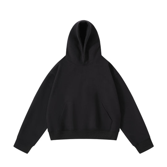 Unisex nan schwerer Oversize-Kapuzenpullover mit doppellagiger Kapuze Kängurutasche und breitem Rippbund Nord Taschen