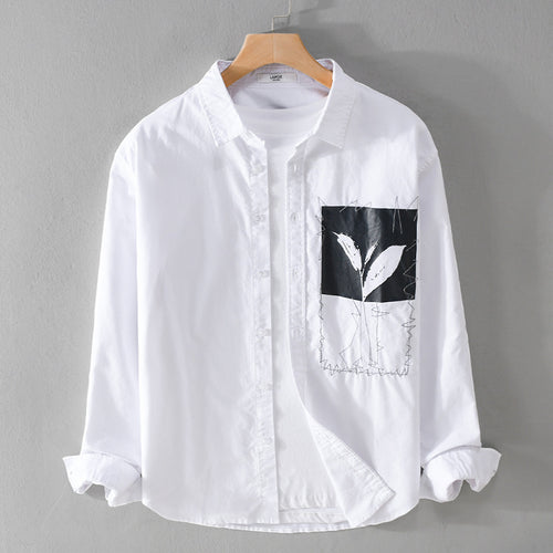 Herren Overshirt-Hemd mit Print-Patch und integriertem T-Shirt Nord Taschen