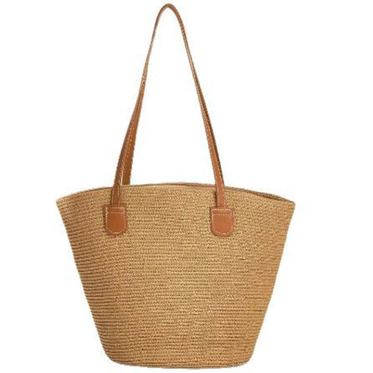 Damen Strandtasche mit hochwertigem geflochtenem Design und robusten Ledergriffen Nord Taschen