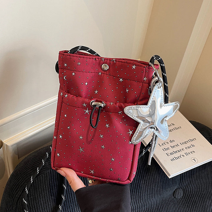 Damen Trendige Umhängetasche aus hochwertigem Material mit funkelndem Sternendesign Nord Taschen