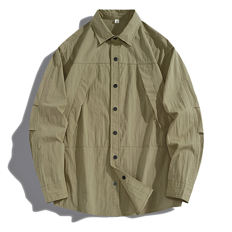 Herren Technisches Field-Overshirt im Utility-Look mit Druckknopfleiste und kastiger Passform Nord Taschen