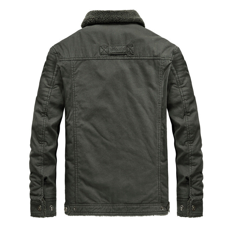 Herren warm gefütterte Canvas-Fieldjacke mit Sherpa-Innenfutter und Utility-Taschen Nord Taschen