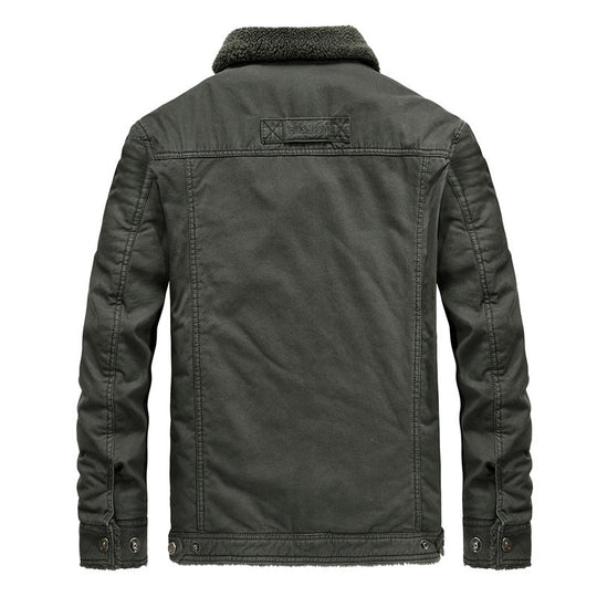 Herren warm gefütterte Canvas-Fieldjacke mit Sherpa-Innenfutter und Utility-Taschen Nord Taschen