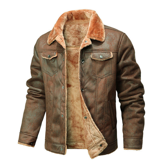 Herren Wildlederoptik Jacke Nord Taschen