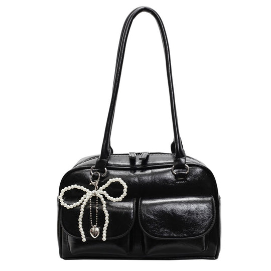 Damen modische Handtasche mit perlenbesetztem Anhänger und praktischen Fächern Nord Taschen
