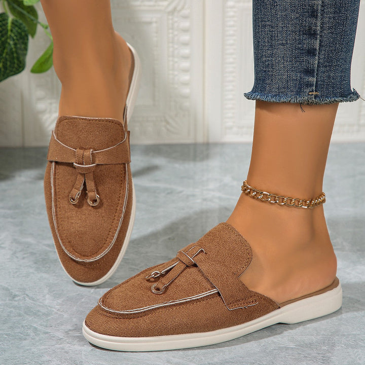 Damen Mokassin-Pantoletten mit elegantem Design und hochwertiger Oberflächenstruktur