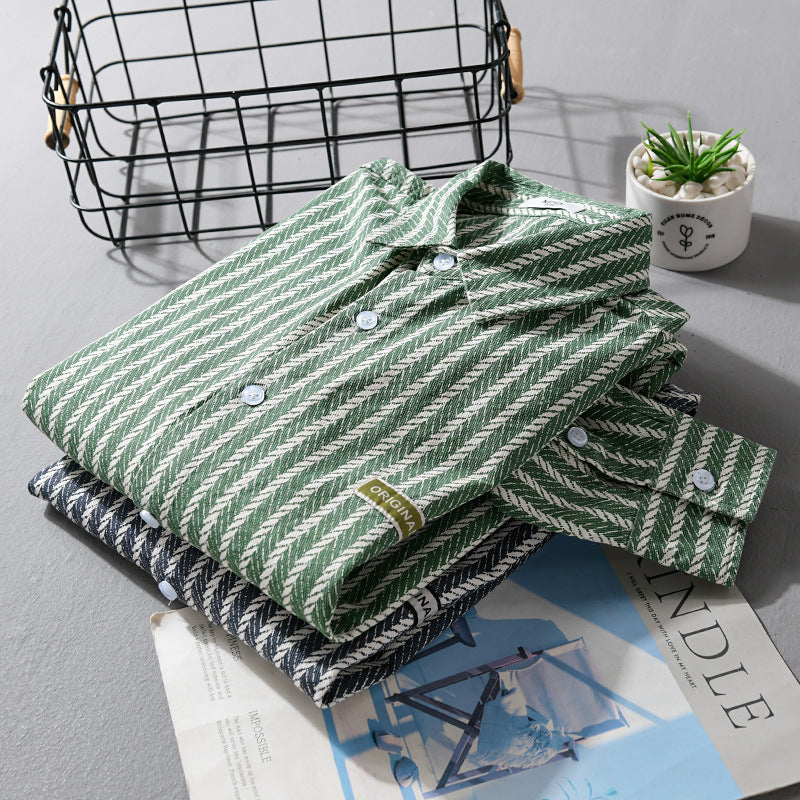 Herren Texturiertes Hemdjacken-Overshirt mit diagonaler Fischgrät-Struktur Nord Taschen