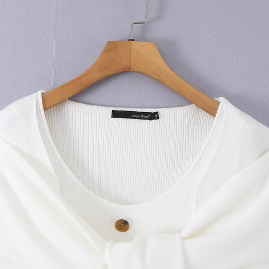 Damen Schulterstrick-Cardigan mit abnehmbarem Schultertuch-Detail Nord Taschen