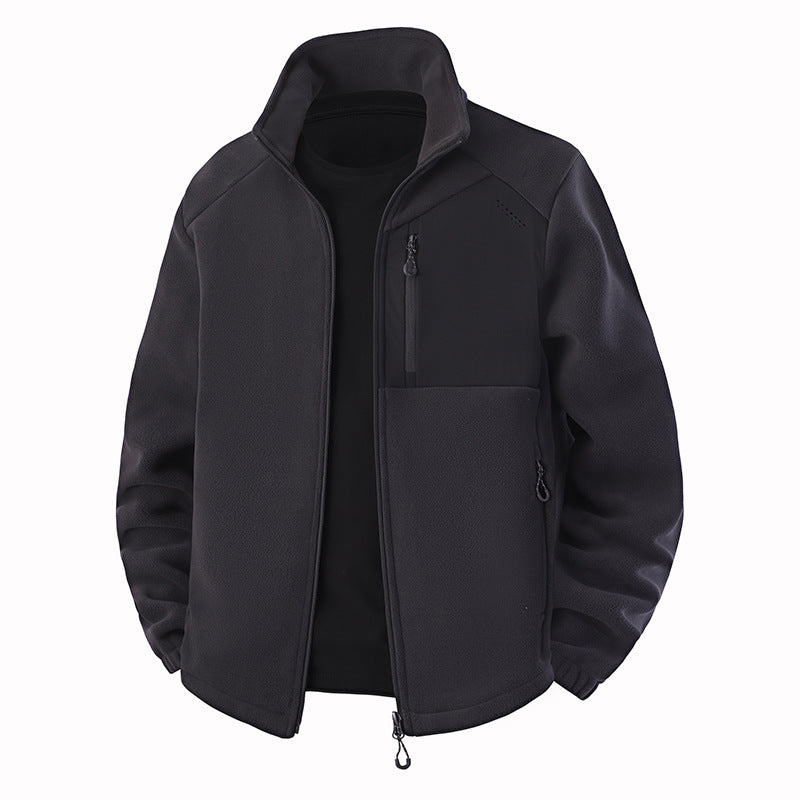 Herren Hybrid-Fleecejacke mit Softshell‑Einsätzen, Brust-Reißverschlusstasche und Zwei-Wege-Frontreißverschluss Nord Taschen
