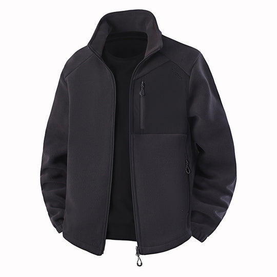 Herren Hybrid-Fleecejacke mit Softshell‑Einsätzen, Brust-Reißverschlusstasche und Zwei-Wege-Frontreißverschluss Nord Taschen