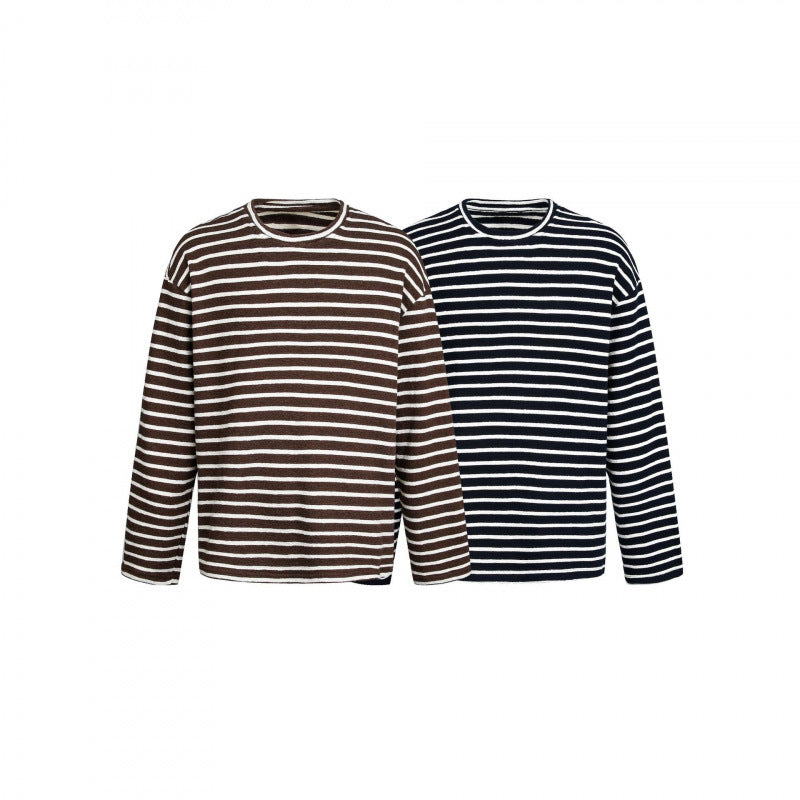 Unisex Maritimes Ringel-Strickshirt mit weitem Schnitt und Rundhals Nord Taschen
