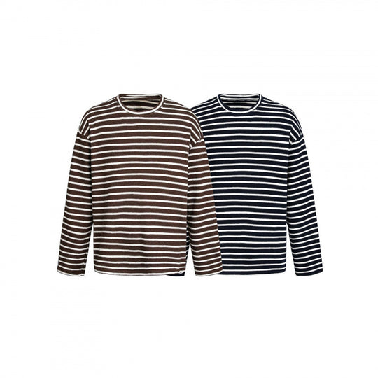 Unisex Maritimes Ringel-Strickshirt mit weitem Schnitt und Rundhals Nord Taschen