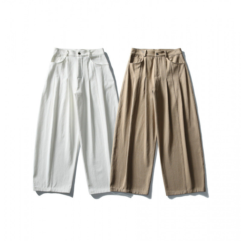 Damen Weite hochtaillierte Culotte-Hose mit Bundfalten und Eingrifftaschen Nord Taschen