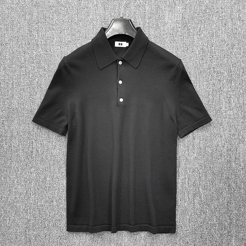 Herren Feinstrick Polohemd mit Kurzarm und feiner Knopfleiste Nord Taschen