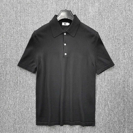 Herren Feinstrick Polohemd mit Kurzarm und feiner Knopfleiste Nord Taschen