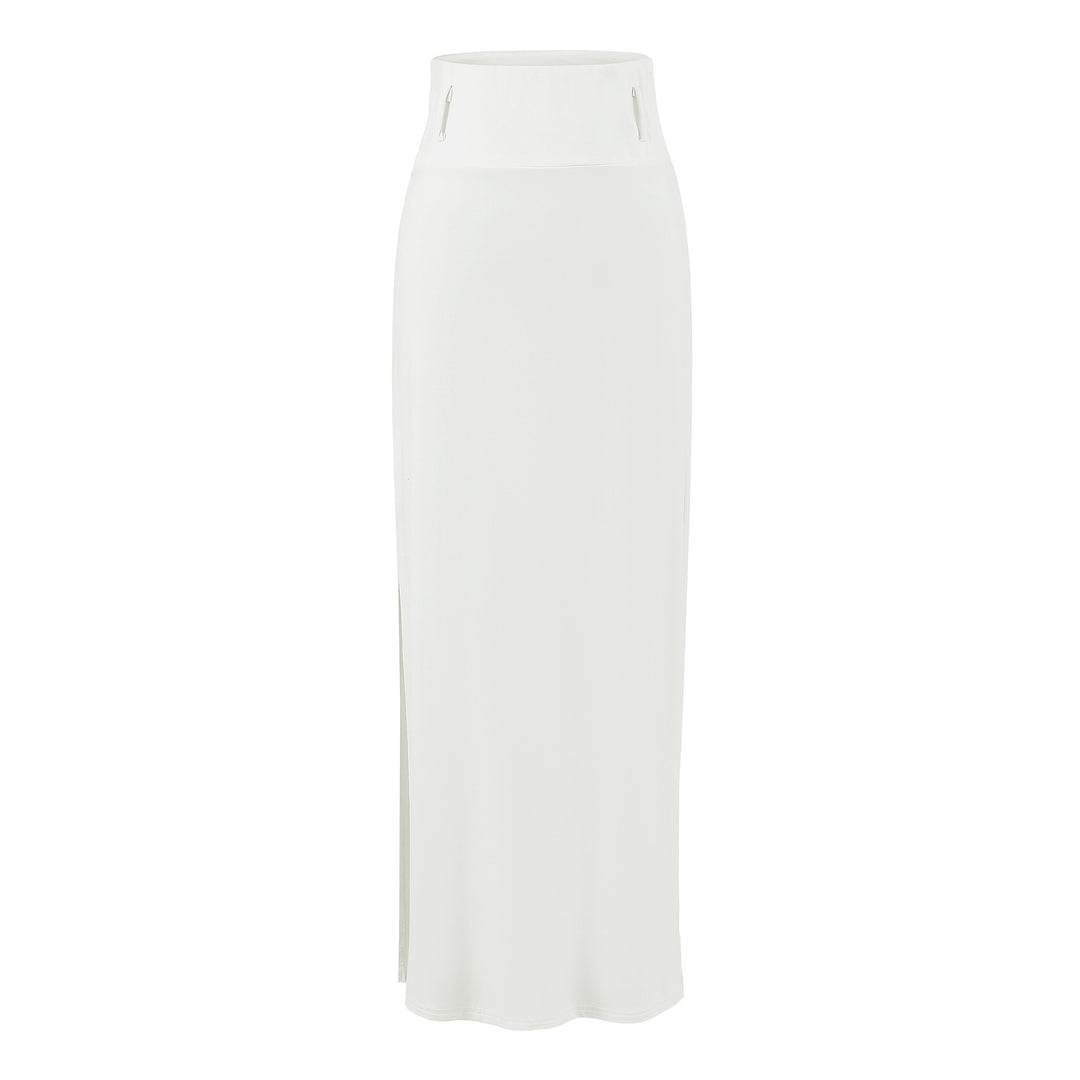 Damen Maxi-Bleistiftrock aus Stretch‑Jersey mit hohem Umschlagbund Nord Taschen